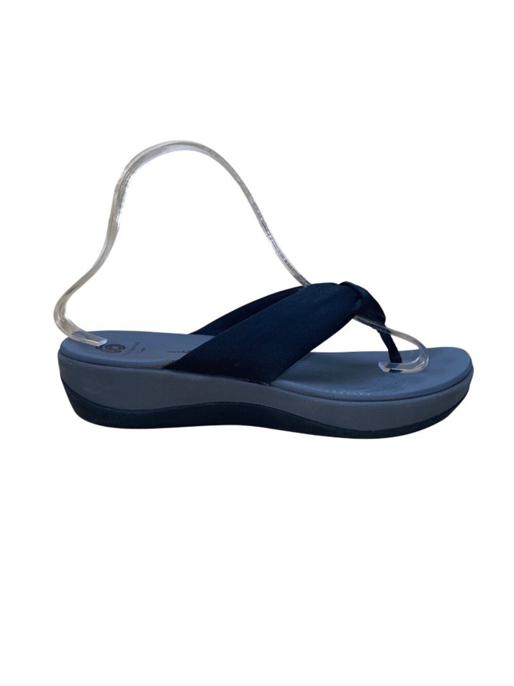 Cloudsteppers By Clarks Women’s Gray & Black Straps Slip-On Sandals Size 5.5